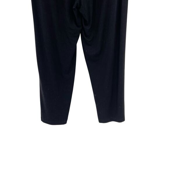 Eileen Fisher Stretch Jersey Knit Straight Pant Easy Fit Ankle Black Size Medium - Picture 8 of 10